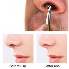 1pc Stainless Steel Push-Down Circular Nose Hair Clip, Round Nose Hair Trimmer, Mustache & Eyebrow Tweezer