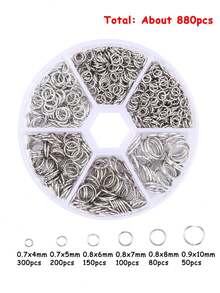 880pcsbox Of Open Rings Single Ring Open Connecting Rings DIY Hand-Made Jewelry Accessories O-Ring Connecting Rings