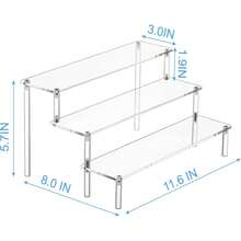 Large Acrylic Display Risers, Perfume Stand Organizer, Acrylic Shelf Risers Display Stands Food, Tabletop Use, Figure, 3 Tier Cupcake Stand Risers - 1PACK Large 11.6 IN - View 4