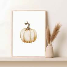 1pc, Canvas Hanging Picture, Framed Art Decoration, Ready To Hang, Wall Arts, Posters, Wall Art With Frame, Pumpkin Wall Art, Fall Pumpkin Prints, Modern Fall Decor, Pumpkin Decoration, Pumpkin Posters, Fall, Halloween, Halloween Decoration, Room Decoration, Dorm Decoration, Bedroom Home Wall Decorations, Fall Decoration Home Decor