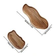 木制托盘，实木甜品托盘，可爱造型托盘，适用于水果，面包，小吃，寿司，多功能盘子，杯盘，下午茶桌，家庭餐厅，厨房用品，餐桌装饰木盘