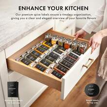 Glass Spice Jars With Labels And Steel Lids (24 X 4oz) Spice Containers With 240 Label, Steel Funnel, Shaker Inserts, Empty Square Seasoning Organizer For Spice Rack, Cabinet, Drawer - Black Stainless Steel Lid - 查看 11