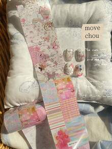 韩式手绘涂鸦美甲转印箔，拼贴碎花艺术贴花 - 彩色 - 查看 6