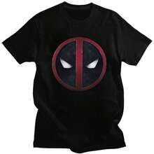 BREATHABLE COOL SUMMER Marvels  Deadpool T Shirts Hip Hop Stylish Short SLEEs Ve Daily Casual Versatile T-Shirts 100 Cotton Summer Vintage Clothes T-Shirt - 黑色 - 查看 1