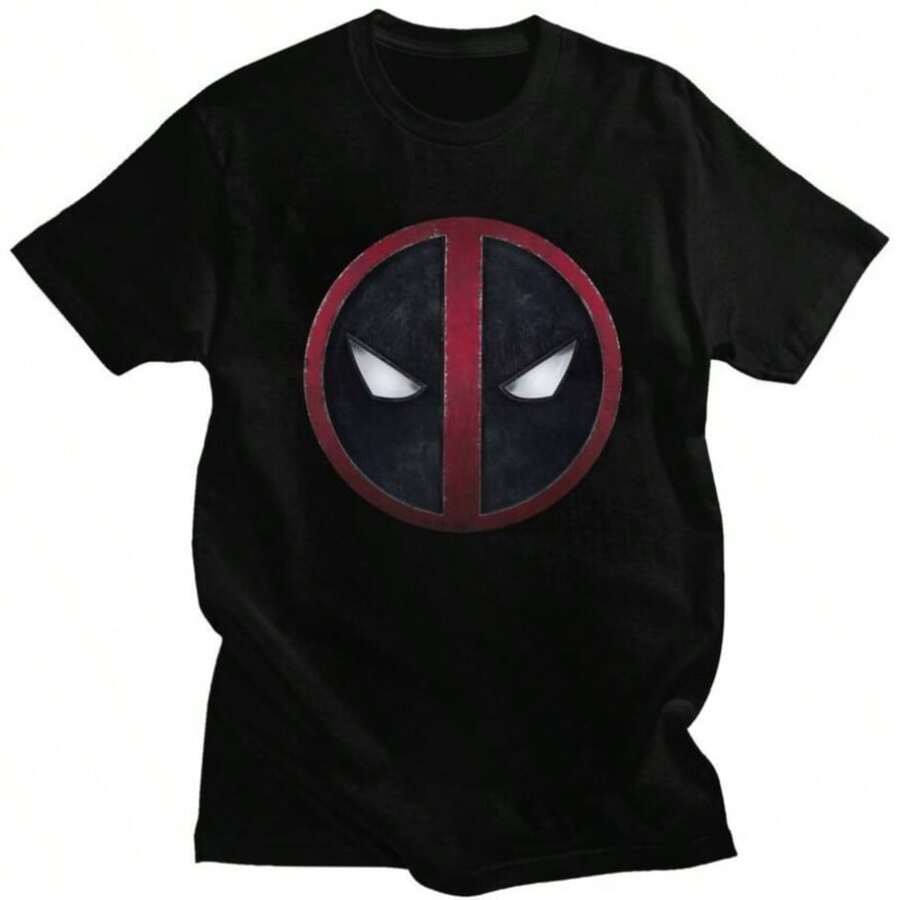 BREATHABLE COOL SUMMER Marvels Deadpool T Shirts Hip Hop Stylish Short SLEEs Ve Daily Casual Versatile T-Shirts 100 Cotton Summer Vintage Clothes T-Shirt - 黑色 - 查看 1