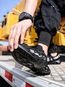 UMBURLLY Men's Steel Toe Safety Shoes, Anti-Smash Anti-Pierce Breathable Upper, Soft Sole, Suitable For Construction, Factory, Workshop