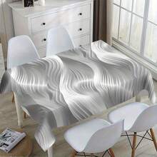 1/20pcs Elegant Gray Striped Tablecloth, Rectangular And Durable, Easy To Clean, Suitable For Picnic Or Holiday Party Decoration, Restaurant Decoration, Kitchen Decoration, Birthday Parties, Home Decoration - Multicolor - View 9