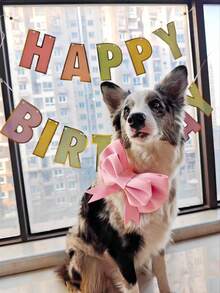 Corbata de moño de EVA para mascotas, elegante collar con decoración de moño 3D para gatos, perros, fotos al aire libre, accesorios para fiestas de cumpleaños - Rosa - Ver 3