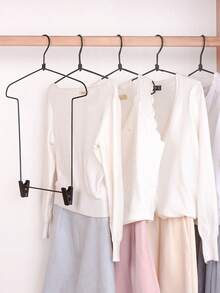 4 件套金属黑色专业衣架，豪华服装收纳架，适用于礼服、西装 - 黑色 - 查看 4