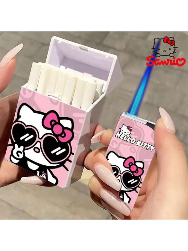 Sanrio Sanrio 1pc Cigarette Case Cigarette Storage Cute Cartoon Cigarette Case Sanrio Creative Personalized Storage 20 Thickened Cigarettes, 1pc Sanrio KT Cat Cigarette Case Cartoon Cute Storage Portable Flip Cover 20 Cute Cartoon Cigarette Case, Cigarette Storage Box, Back To School Supplies, Gifts
