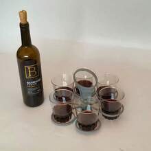 1 件可折叠可旋转便携式派对酒杯/咖啡杯塑料支架，可容纳 6 个杯子，创意饮料托架