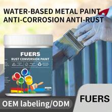 Metal Anti-Rust Paint & Rust Conversion Paint Combo Set, Suitable For Indoor & Outdoor Metal And Rust-Affected Surfaces, Waterproof, UV-Resistant, Quick-Drying, For Covering & Repairing Rust On Metals, Multiple Colors, Safe & , Odorless, Available In 180g/300g/500g Sizes