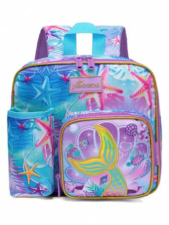 Sac à dos isotherme de déjeuner décontracté et pour enfants représentant une licorne, convient pour les activités quotidiennes, sangles d'épaule réglables, poignée, doublure imperméable, facile à nettoyer, sac à dos de déjeuner réutilisable