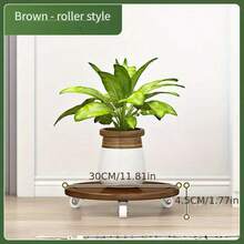 Multi-Directional Wheeled Flower Pot, Household Tea Table Tray With Rolling Casters, Flower Pan With Water Tray, Potted Plant Stand - View 10