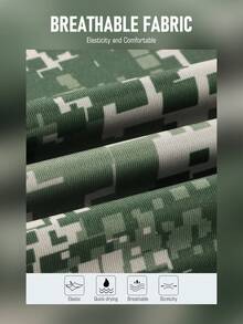 男士高性能连帽钓鱼衬衫，内置绑腿，柔软透气面料，迷彩设计，防紫外线钓鱼服