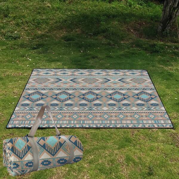 240T Springtime Polyester Printed Picnic/Beach Mat, Ultrasonic, Outdoor Camping Foldable Grass Rug, 210D Oxford Cloth Bottom Layer Anti-Tear, Non-Stick Sand & Grass, Machine Washable, Odorless, Suitable For Family Gatherings, Kids, 78"X78"