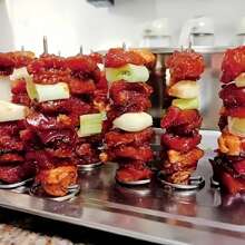 10/20 packs de brochettes pour friteuse à air, mini support à brochettes en acier inoxydable, présentoir vertical pour autocuiseur, four grille-pain, barbecue, crevettes, steak, légumes, poulet
