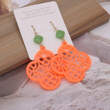 1 par de brincos femininos estilo Lucky Flower Hollow Drop, adequados para uso diário, primavera/verão