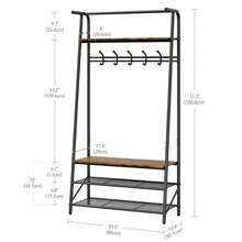 Techigher Coat Rack,Hall Tree With Shoe Bench,4-In-1 Entryway Bench With Coat Rack Freestanding,Steel Frame With Hooks For Living Room Bedroom Entryway - 31.5"W 1 Row Hooks Brown - View 3