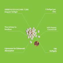 UpNourish Liposomal Vitamin D3 50000  (Vitamina D3 De 50000) With 1000 Mcg Vitamin K, High Dose Vitamin D3 K2, Vitamin D 50000  With K1, K2 -4 And -7, 120 Mini Softgels - D3 and K2 200 Mcg - View 3