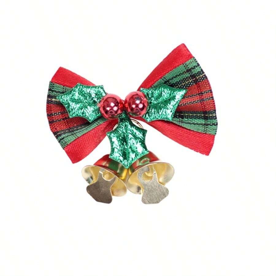 Mini lazo Decoración del árbol de Navidad Caja de regalo de Navidad Vestir Navidad Accesorios de bricolaje Adorno de campana de lazo - C - Ver 1