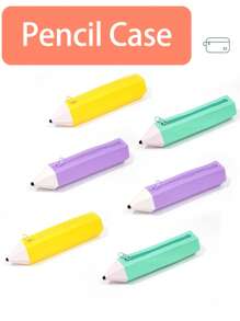 1 pezzo/Astuccio a forma di matita in silicone e custodia per cancelleria - Morbido, facile da pulire, astuccio minimalista per studenti
