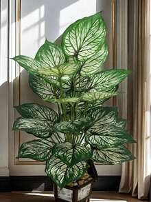 Grande foglia di taro tropicale artificiale, adatta per la decorazione di interni di casa e ufficio, materiale in plastica durevole, decorazione per Ognissanti - Verde - Visualizzare 8