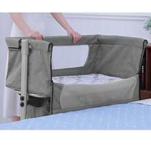 Lettino per bambini, lettino per bambini 2 in 1, lettino per bambini con materasso e zanzariera, lettino per bambini, portata 50 kg, regolazione in altezza (93 x 57 x 71–88 cm)