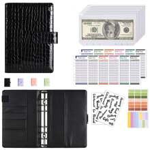 Organizador de presupuesto con bolsillos para sobres de efectivo, monedero pequeño con cremallera estilo francés para ahorrar dinero, planificador A6 organizador para mujer, cartera mini, cartera, monedero para tarjetas, llavero