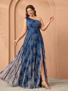 Mgiacy、新品、露肩、印花网眼、大下摆、高端、晚礼服、适合、黑色领带活动礼服