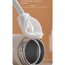 1 pieza Cepillo de silicona giratorio 360° con cabezal plegable y mango largo - Estropajo reutilizable para múltiples superficies para botellas, tazas, cocina, hogar y limpieza comercial - Inalámbrico, duradero y fácil de limpiar, cepillo de limpieza multifuncional, limpiador de tazas, mango ergonómico, silicona duradera, entrega de estilo aleatorio