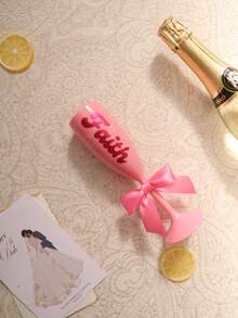 1pc Personalized Shatterproof Champagne Glasses,Bridal Party Wine Glasses,6oz 170ml,Acrylic Shatterproof Material,Customizable Name And Title, Including Bow Tie,Suitable For Weddings, Wedding Decorations, Parties And For Bridesmaid Gift - PP Cup Color - View 12