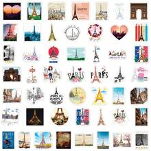 50 PIEZAS Pegatinas de París Pegatinas de vinilo estéticas para Scrapbooking, Diarios, Portátiles, Parachoque, Monopatín, Botella de agua, Computadora, Teléfono, Dibujos animados, Casco de trabajo, Pegatinas y Calcomanías para Automóvil