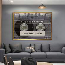 1pc Vintage Cassette Tape Canvas Printed - Motivational Music Poster, Suitable For Wall Decor, Retro Inspirational Quotes Art, Frameless - Office & Bedroom Decor, Unique Gift For Music Lovers, Poster