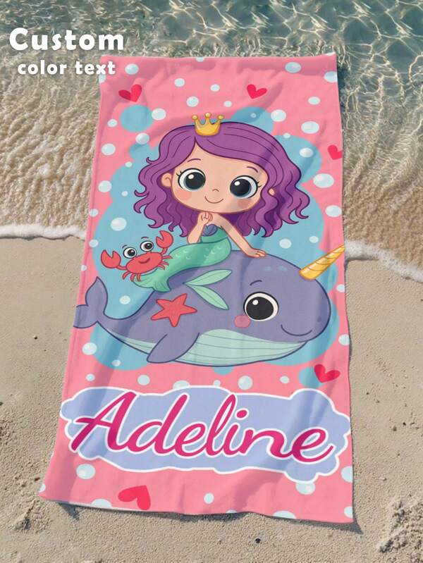 1 STÜCK personalisiertes Ozean Strandtuch mit Namen, Personalisiertes Kinder Strandtuch, Sommer Geburtstaggeschenk für Kinder, Personalisiertes Strandtuch mit Namen, Personalisiertes Strandtuch für Mädchen/Jungen, ideal für Strand, Reise, Schwimmen, Gym, Yoga, Strandaccessoires, Personalisiertes Strandtuch für Freunde, verschiedene Größen an Strandtüchern zur Auswahl
