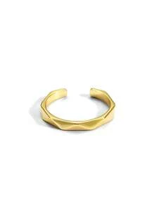 Charm-In 1 Stück 18 Karat vergoldeter messing einfacher C-förmiger glatter Ring / Welpen Muster Ring / Schmetterling Muster Ring, Geschenk