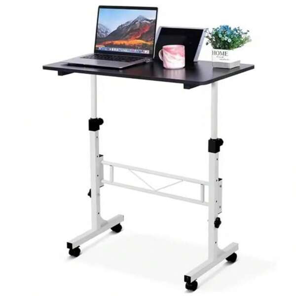 Höhenverstellbarer Schreibtisch mit Rollen, Computertisch Stehpult für Walking Pad Laufband, PC Tisch Klein für Home Office, 80 x 40cm  Stehpult Schreibtisch mit Rollen, 78-109 cm Höhenverstellbar Laptoptisch, Heim PC Tisch Klein Arbeitstisch für Wohnzimmer, Heimbüro,Schwarz