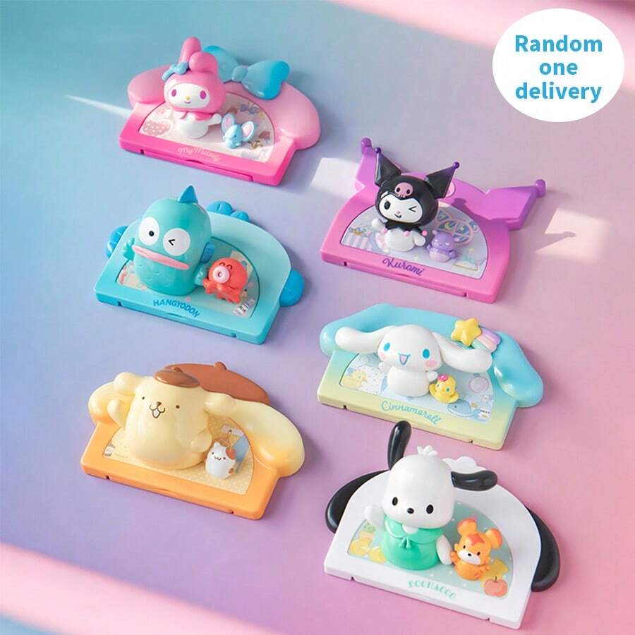 Miniso MY HOME Serie Kühlschrankmagnet Überraschungsbox, kann als 3D Kühlschrankmagnet oder Tischdekoration verwendet werden, ideal als Urlaubsgeschenk oder Geburtstagsüberraschung (1 Stück, zufällige Lieferung) - Verschiedenfarbig - Übersicht 1
