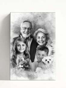 1 Style - Add Deceased Loved One To Photo, Memorial Gift, Add Person To Photo, Family Portrait Different Photos, Combine Photos Canvas - Artwork Wall Painting For Gift, Keepsake, Bathroom, Bedroom, Living Room,Unique Ideal Gifts For Him Her,Dad,Mom,Family,For Mother's Day,For Birthdays,For Father's Day,For Housewarming Dining Room,Living Room,Bedroom,Home
