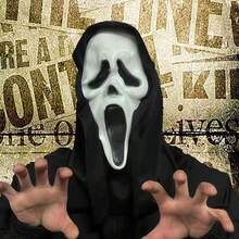 1pc Halloween Scream Ghost Mask, Scary Horrific Face Mask For Halloween Costume Party Decorations - Multicolor - View 4