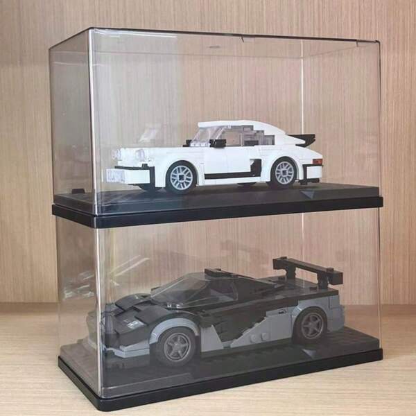 EduCiro Acrylic Display Case For Building Blocks - Dust-Proof Storage Box With Clear Cover - Collectible Figurine Showcase - Ideal For Holiday Gifts - Halloween And Christmas Decorations