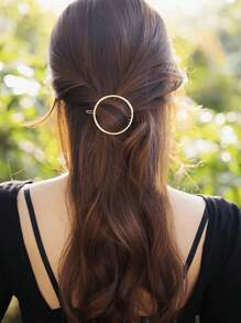 2 Peças/1 Peça/Conjunto Clipes de Cabelo Retrô Elegantes de Liga de Zinco Redonda - Clipe de Cabelo Forte e Antiderrapante para Mulheres e Meninas, Presilhas de Estilo Francês para Coque/Coque, Dourado e Prata (Para Cabelo Fino/Grosso)