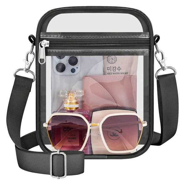 Sporting Clear Bag-Clear For Women Crossbody Messenger Bag For Concerts Sporting Events ﻿