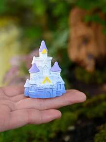 1 pieza, material de resina, ornamento de estatua de castillo de luna y estrella de fantasía de dibujos animados, para decoración de escritorio de hogar/jardín al aire libre/maceta de flores/paisaje de musgo micro/acuario/jaula de mascotas pequeñas, accesorios hechos a mano DIY, ornamentos para mesa de arena psicológica, regalos creativos