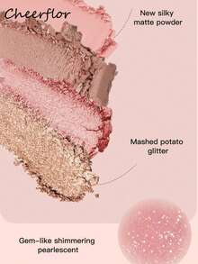 CHEERFLOR 彩妆盘，哑光闪光粉眼影盘，显色度高，持久亮泽闪光眼影，轻盈顺滑，带镜子，高光轮廓腮红粉一体式彩妆盘 - CFR969 - 查看 9