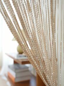1 pièce Rideau à rayures colorées avec bordure de perles sequins