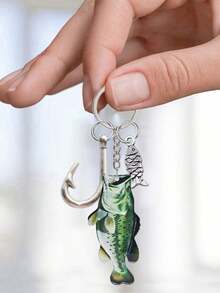 These Realistic Acrylic Fish-Shaped Keychains Feature A Fishing Hook And Small Fish Or Seashell Pendants, And Come In Various Fish Designs. They Make Ideal Gifts For Fishing Enthusiasts, Suitable For Husbands, Children, Parents, And Other Family Members. They Also Make Lovely Gifts For Thanksgiving, Christmas, Or Halloween, And Can Be Used As Unique And Personalized Decorations For Backpacks, Bags, Or Keys.