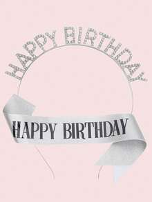 3 件/2 件/1 件水钻和字母装饰派对头带，现代铜合金字母装饰发箍，适合生日派对和情人节 - 彩色 - 查看 19