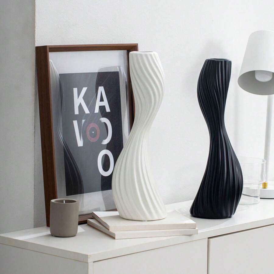 1 Stück Schwanen-Blumenvase aus Kunststoff, Blumenhalter, unzerbrechlich, geeignet für Büro, Arbeitszimmer, Wohnzimmer, Schlafzimmer, Heimdekoration