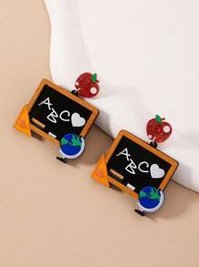 1 Pair Butterfly & Ghost Dangle Earrings, Cute Halloween Jewelry